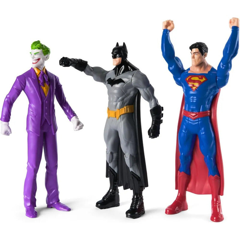 Batman Superman Joker Action Figure 3-Pack DC Comics – Superhero Collectible Toy Set for Boys Girls Kids Ages 3+, Articulated Figures Birthday Holiday Gift