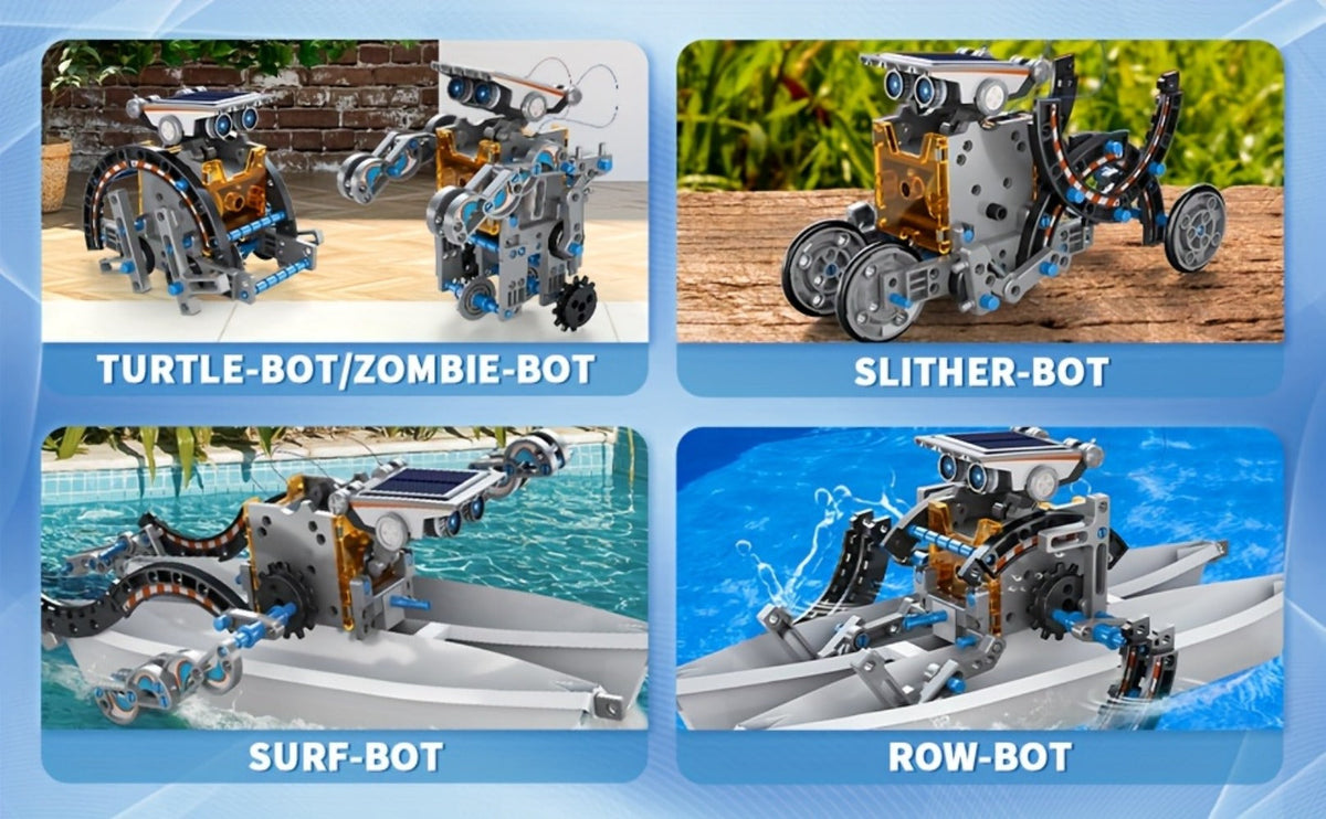 12-in-1 Solar Robot Kit for Kids Ages 8-13 – Build Your Own Solar Powered Robot, STEM Engineering Building Toy, Educational Science Experiment Gift for Boys Girls 8 9 10 11 12 13, No Batteries Needed