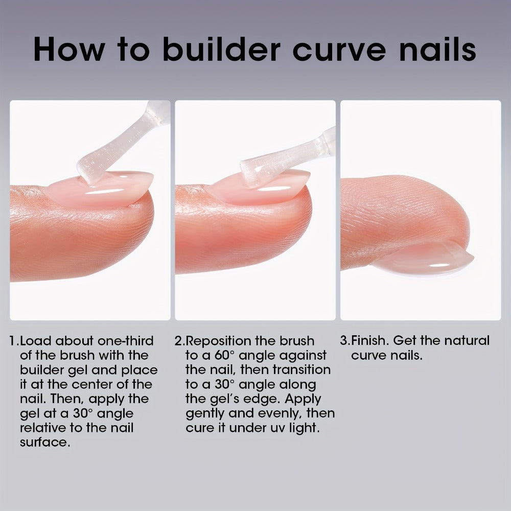 Clear Builder Gel HEMA-Free 5-in-1 2pcs 1.35oz — Nail Extension Strengthener Apex Construction Art Sealing & Repair | Soak-Off UV LED 28+ Days Chip-Proof Wear for Sensitive Skin Salon & Home Use