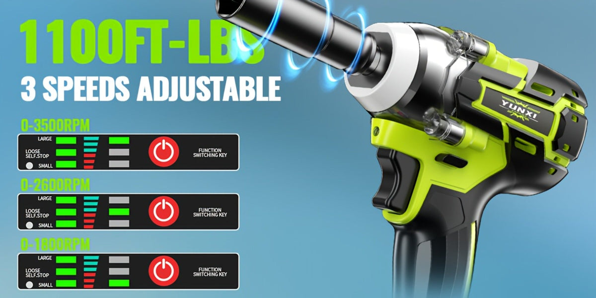 Cordless Impact Wrench Brushless Motor 3-in-1 High Torque – Rechargeable Battery, Lightweight Design, Variable Speed, for Car Repair, Auto Mechanic, Construction, Workshop & Household Maintenance – Multiple Battery & Accessory Configurations