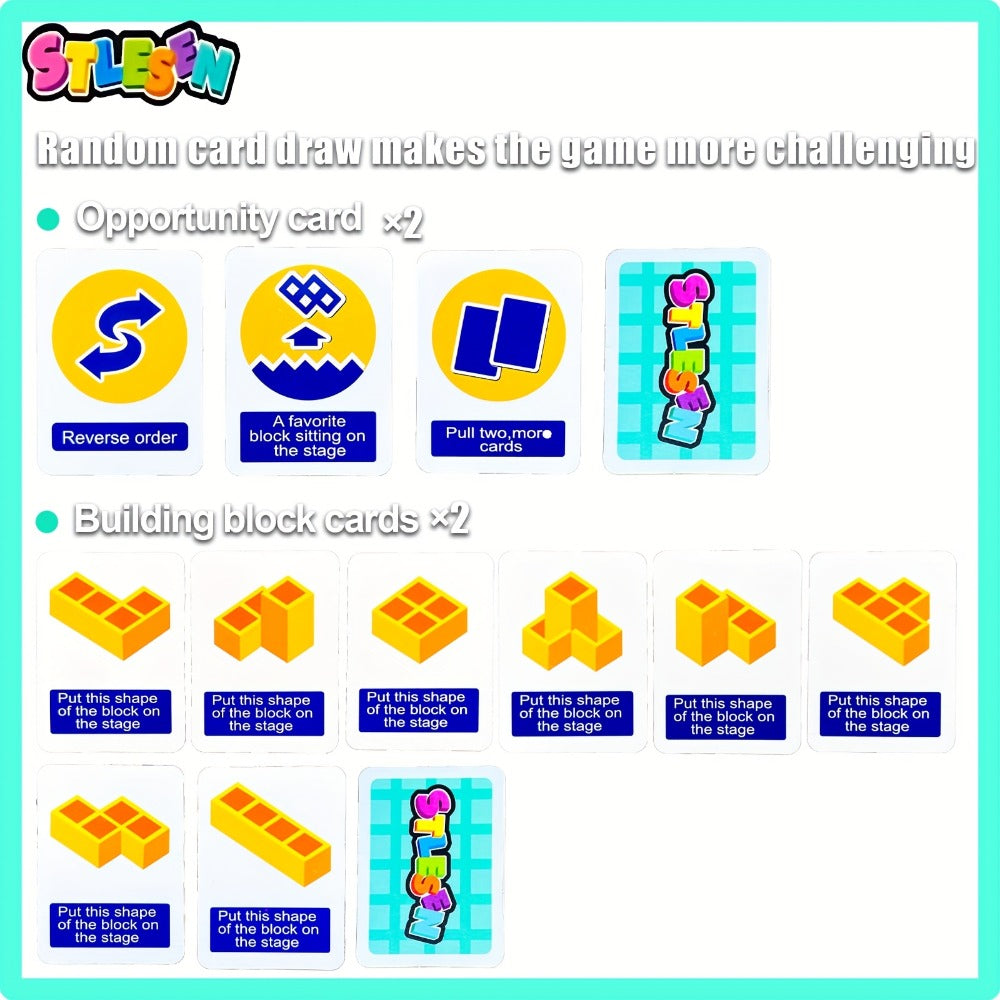 Balancing Stacking Blocks Game Set, Tumble Tower Family Game in 16 to 68 Piece Sizes