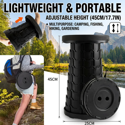Collapsible Camping Stools, Blue 2-Pack with Telescopic Design and 400 lb Listed Capacity