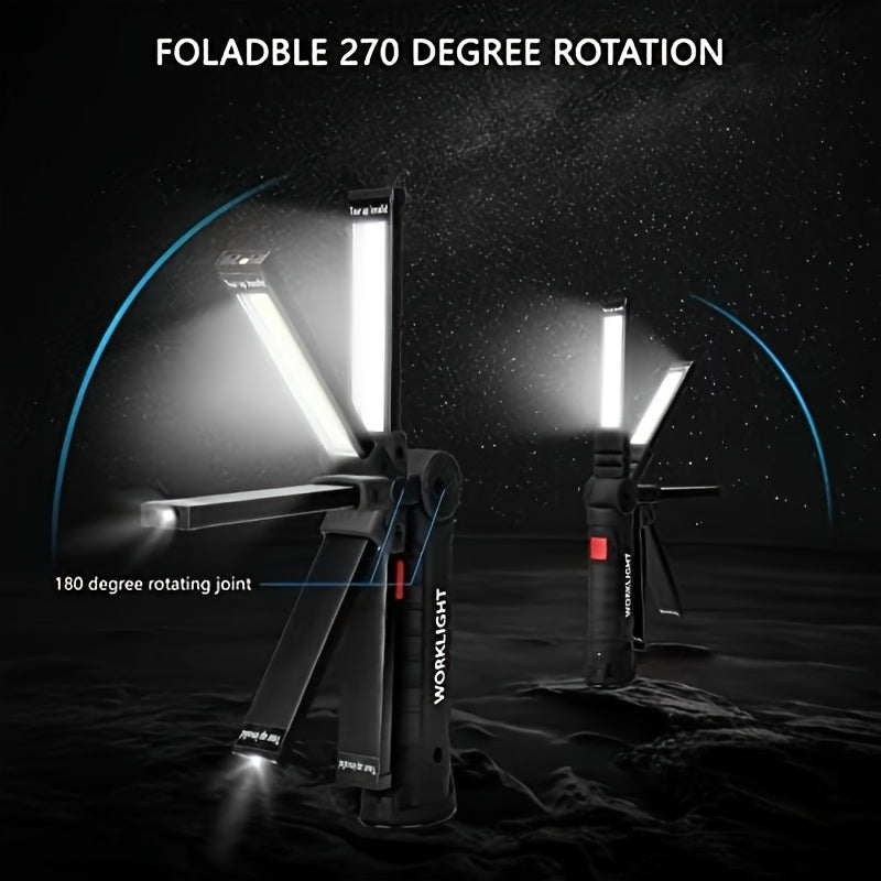 COB LED Work Light Rechargeable - Magnetic Base Portable Flashlight, 1000 Lumen Adjustable Beam, Multi-Pack Hanging Lamp for Garage, Camping, Yard & Emergency Use
