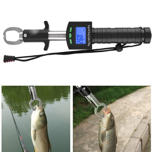 Digital Fishing Scale with LCD Display, Tape Measure and 55 lb Capacity