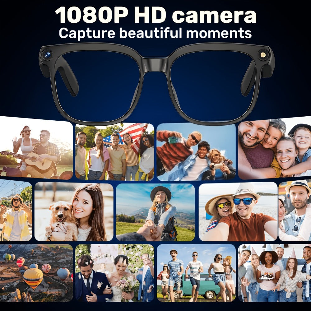 AI Translation Glasses with Camera 8MP HD Video & Photochromic Lenses – Voice Assistant | Object Recognition | Hands-Free Music & Calls | Wireless Smart Eyewear for Travel Business Daily Use | Tech Gift