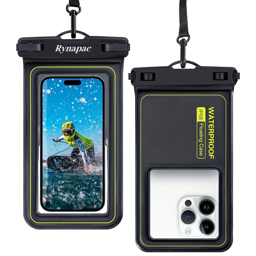 Buoyant Waterproof Phone Dry Bag 2 Pack for iPhone 16 15 14 13 12 11 Pro Max Samsung Galaxy – Float Pouch Beach Pool Water Park Kayaking Universal Fit