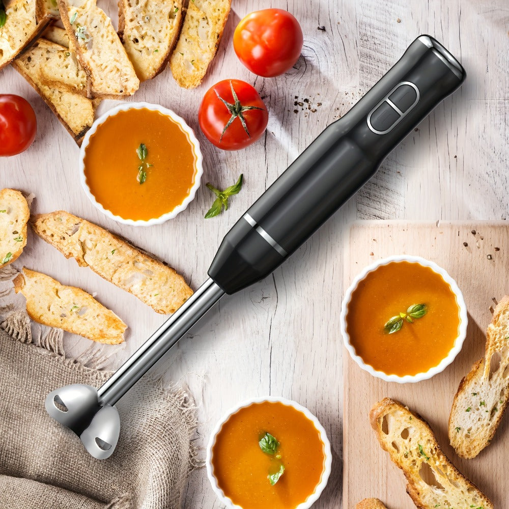 Immersion Blender 400W with Turbo Mode - Handheld Stick Blender with 304 Stainless Steel Blades, 2-Speed Electric Hand Blender, Detachable Shaft, Portable Immersion Mixer for Soups, Smoothies & Baby Food