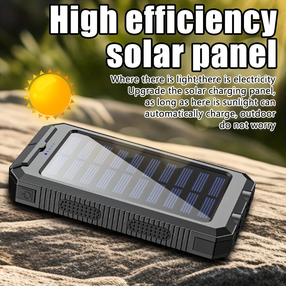 Solar Power Bank 45800mAh QC3.0 Fast Charging – Dual USB Portable Charger with LED Flashlight for Camping Hiking Travel Emergency, High Capacity Battery Pack for All Cell Phones & Devices