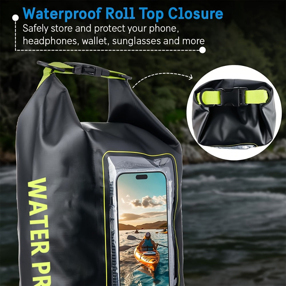 Waterproof Dry Bag Set 3-Piece Roll Top Backpack with Phone Pouch & Dry Sack - Kayaking Boating Camping Swimming Beach Fishing Rafting Travel Gear for Men Women, 1.32 Gal Lightweight PVC Water Sports Bag