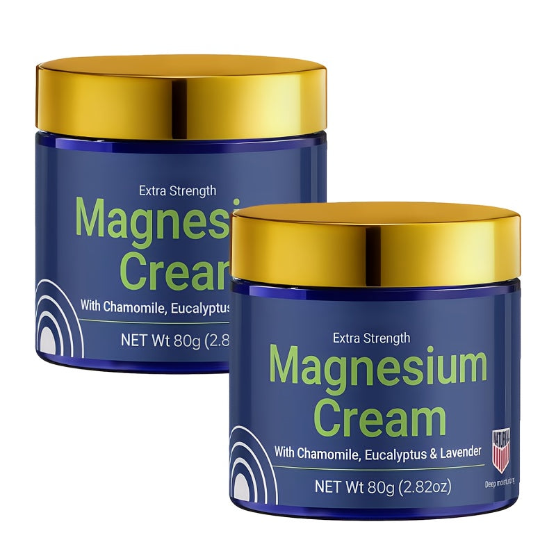 Magnesium Deep Hydration Body Lotion 2-Pack — Fast Absorbing Non-Greasy Moisturizing Cream for Dry Skin, Skin-Friendly Formula for Office Workers Athletes Seniors Daily Body Care