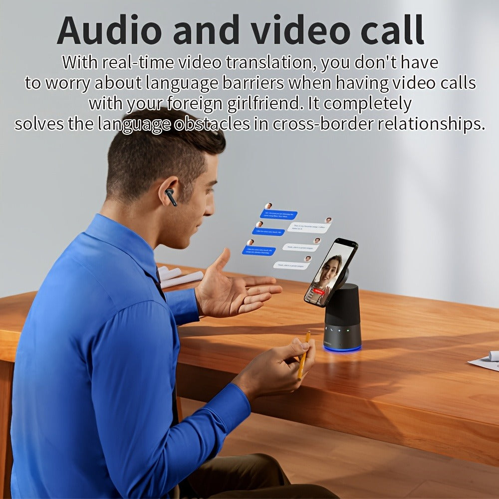 6-Mic AI Translation Earphones 3-in-1 Smart Noise Cancelling, Translate 144 Languages HiFi Sound Long Battery Life, Universal Smartphone Wireless Earbuds for Business Travel Meetings International Use
