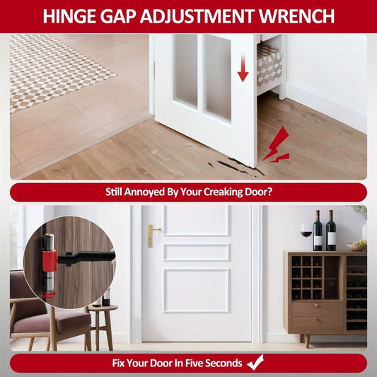Door Hinge Adjustment Tool, 6-in-1 Steel Hinge Bender for Door Gap Alignment