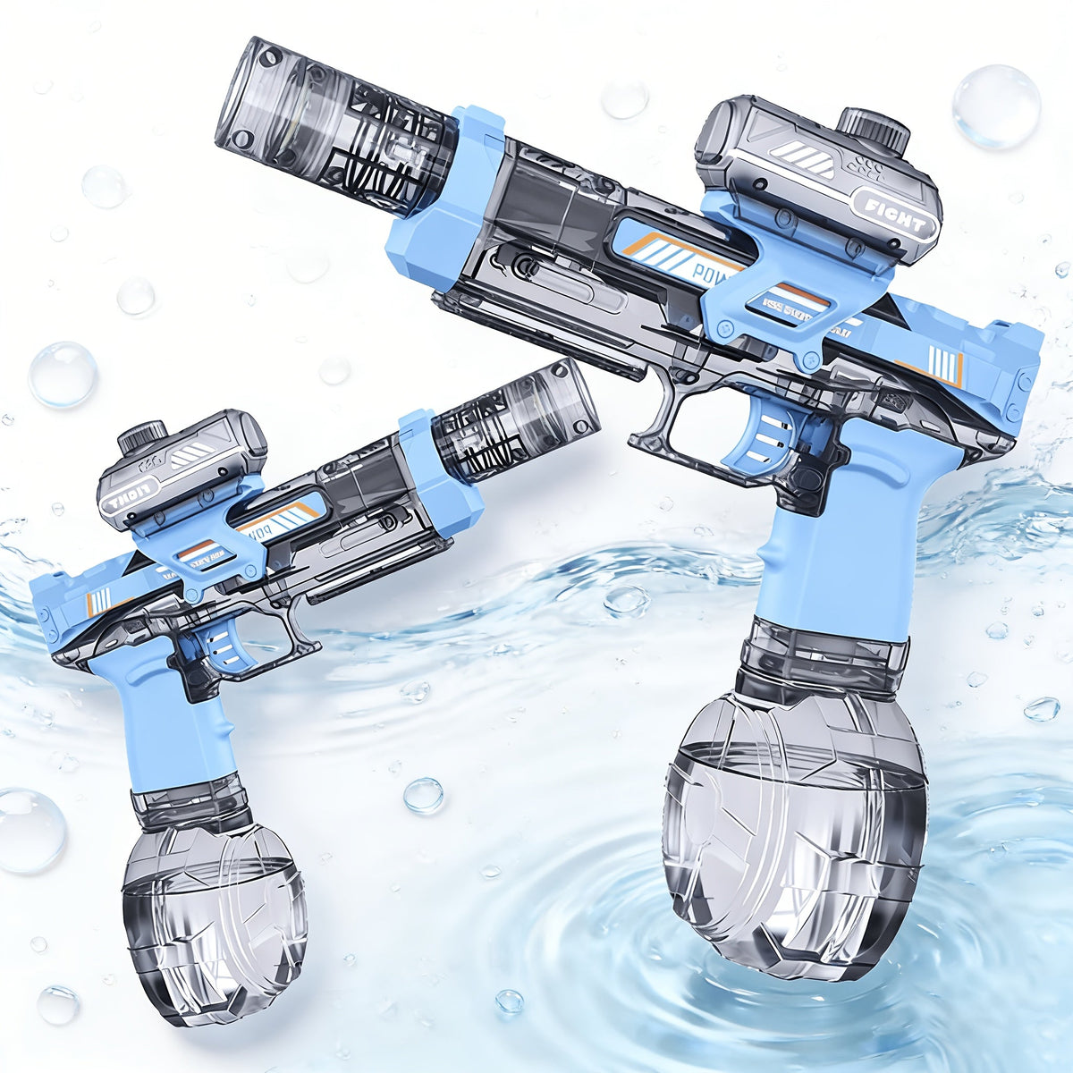Kids Sound & Light Electric Water Gun Ages 3-8 – Auto Squirt Blaster with Large Tank & LED Effects, Summer Outdoor Pool Beach Backyard Party Toy, Birthday Gift for Boys & Girls, 1pc or 2-Pack