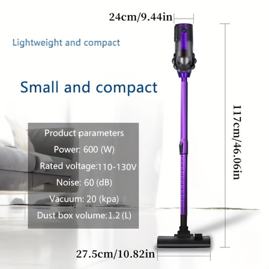 Stick Vacuum Cleaner, 600W 4-in-1 with 20 kPa Suction for Floors & Pet Hair