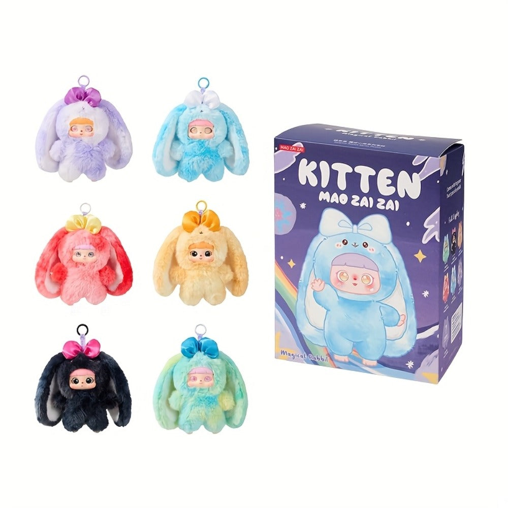Kawaii Rabbit Plush Toy with Detachable Face, Customizable Bunny Stuffed Animal