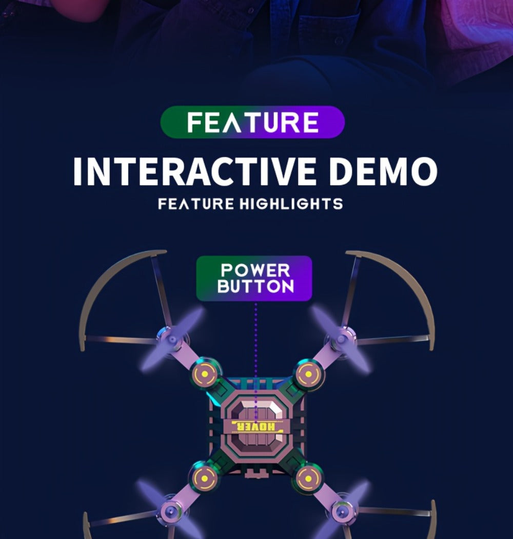 Watch Case Mini Drone for Kids with 2 Rechargeable Batteries – RC Quadcopter Stable Hover Indoor Outdoor Beginner Flying Toy Gift for Boys Girls Birthday Christmas Halloween Blue Green Black