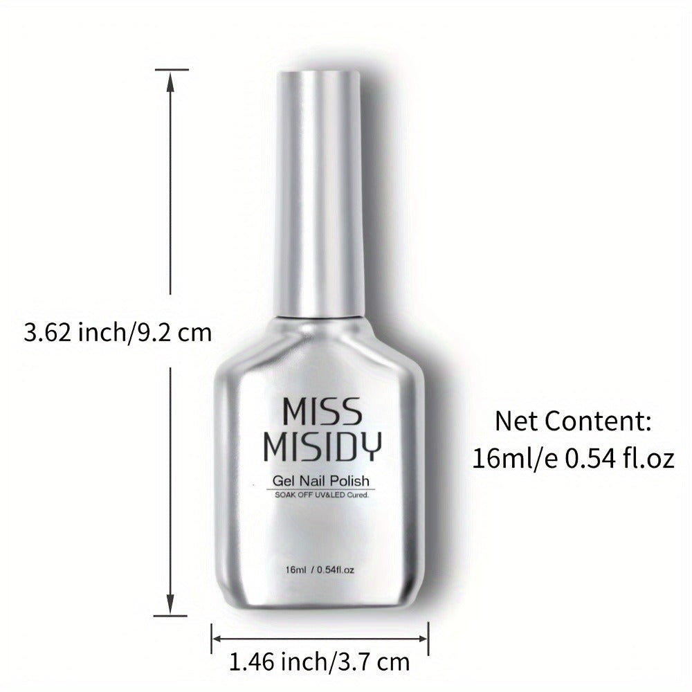 Odorless Gel Nail Polish Black & White 0.54oz MISS MISIDY Soak-Off UV LED Durable High Gloss – Self-Leveling Easy Application for Salon & Home Manicure Pedicure, Classic Minimalist Nail Art Gift for Women
