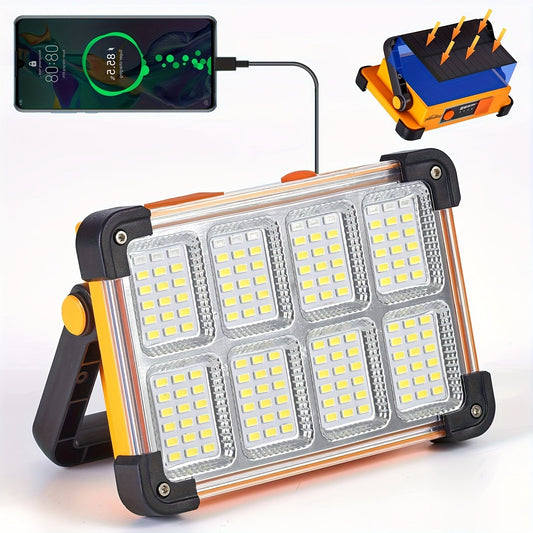 Portable LED Floodlight, 4500 Lumens with Solar and USB Charging, 4 Modes