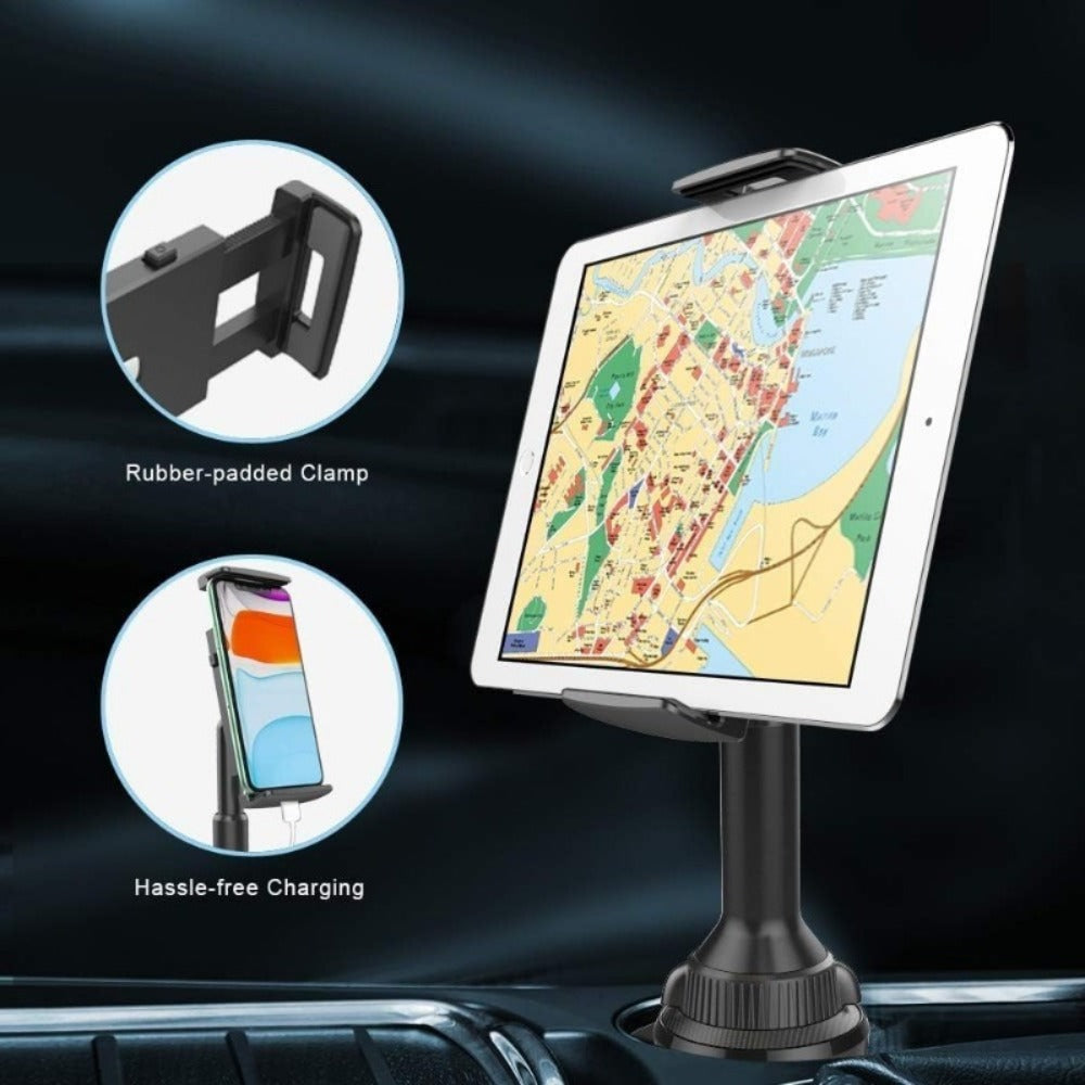 Car Headrest Tablet Holder Adjustable Clamp Mount for iPad iPhone Android Tablets 4.3-11 Inch Universal Backseat Tablet Stand 10.57 Inch Height Adjustable Arm Road Trip Travel Companion Black