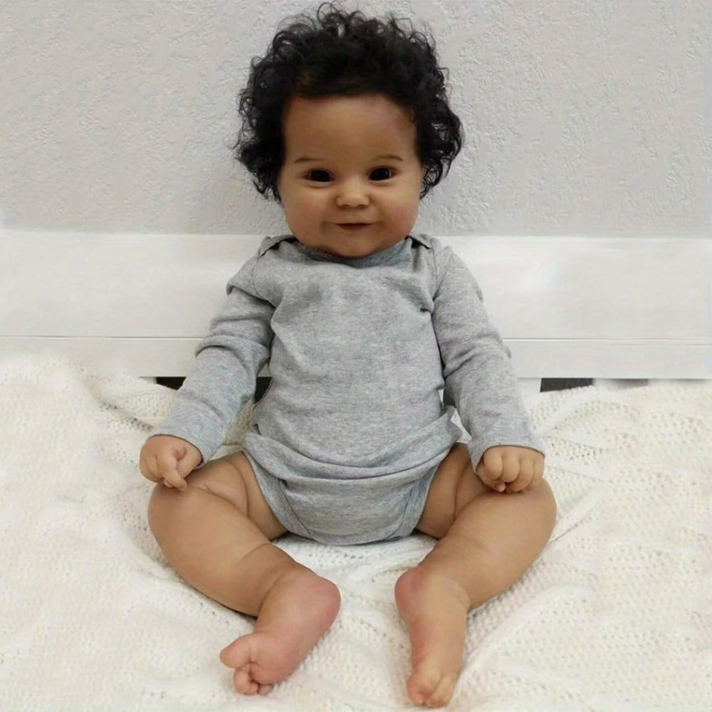 20-Inch Maddie Black Reborn Baby Doll with Soft Vinyl Body