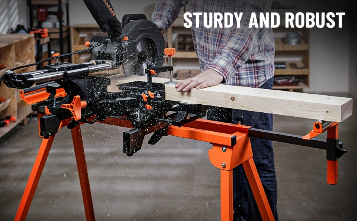Miter Saw Stand with 78-1/8" Sliding Rail – 3-Step Quick Fold, 22LB Lightweight, 330LB Capacity, Universal Fit for DeWalt Makita Bosch & Most Miter Saw Brands