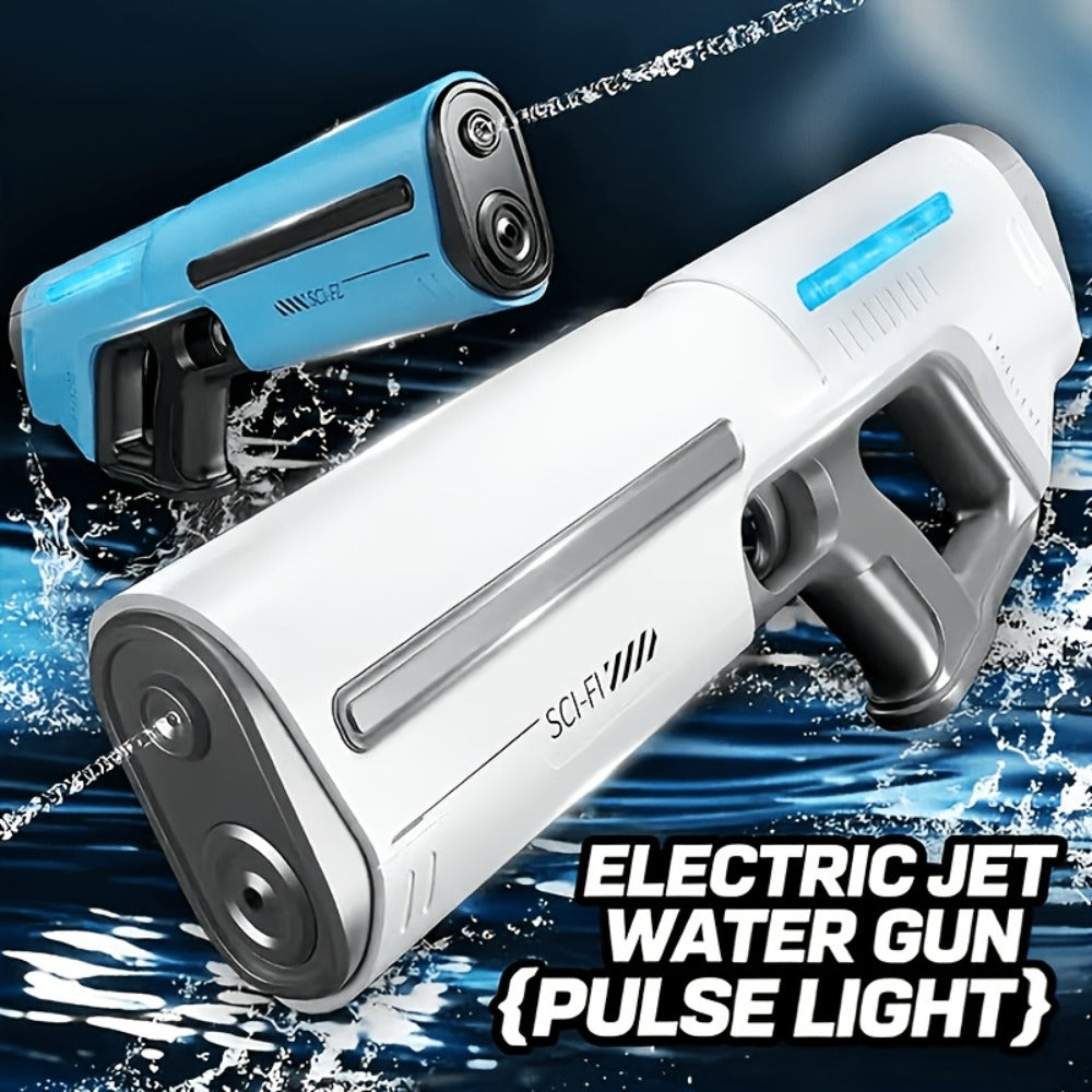 Upgraded Electric Water Gun with Safety Goggles & Hard Case – LED Pulse Light 40ft Range USB Rechargeable Squirt Blaster for Kids & Adults, Pool Beach Backyard Summer Gift Set