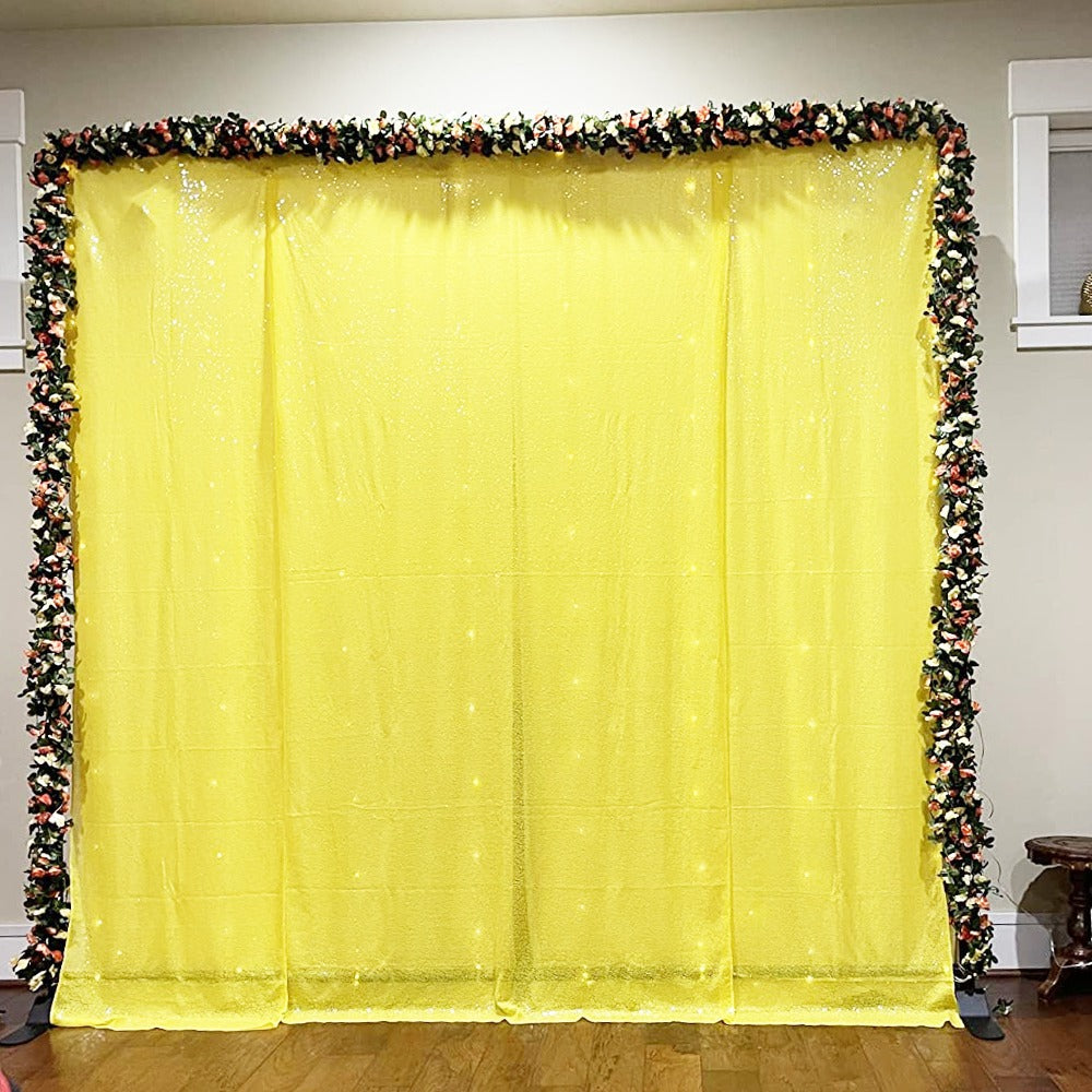 Sequin Backdrop Curtains 2FTx8FT Glitter Photography Background Panels for Party Wedding Birthday Stage Decoration Gold Yellow Shimmer Curtain Set 4 6 10 Panels Available