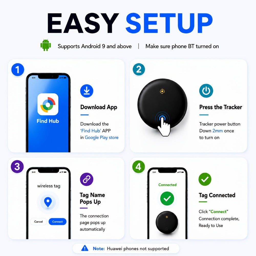 Bluetooth Tracker 2 Pack Android Rexzol Find My Mini GPS Tag – No Subscription No Monthly Fee, Anti-Lost Locator with Keychain Case for Keys Wallet Pets Cars Luggage Smart Tag for Android Phones