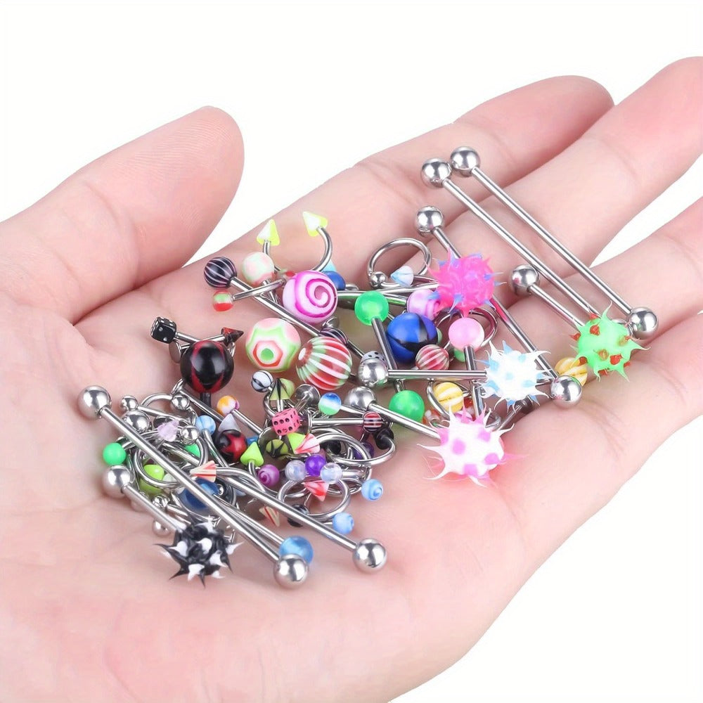 160pcs Body Piercing Kit with Piercing Gun – Professional Jewelry Set for Ear, Nose, Lip & Belly with Stainless Steel & Acrylic Studs, Rings & DIY Piercing Tools