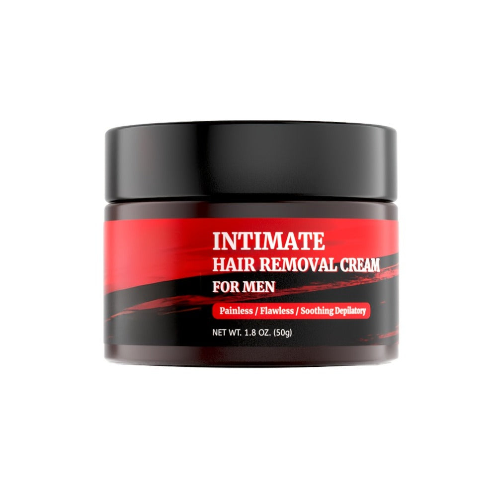 Intimate Area Hair Removal Cream for Men with Plant-Based Squalane Fast-Acting Painless Depilatory for Groin Chest Back Body Sensitive Skin 50g 1-5 Pack Razor-Free Smooth Skin