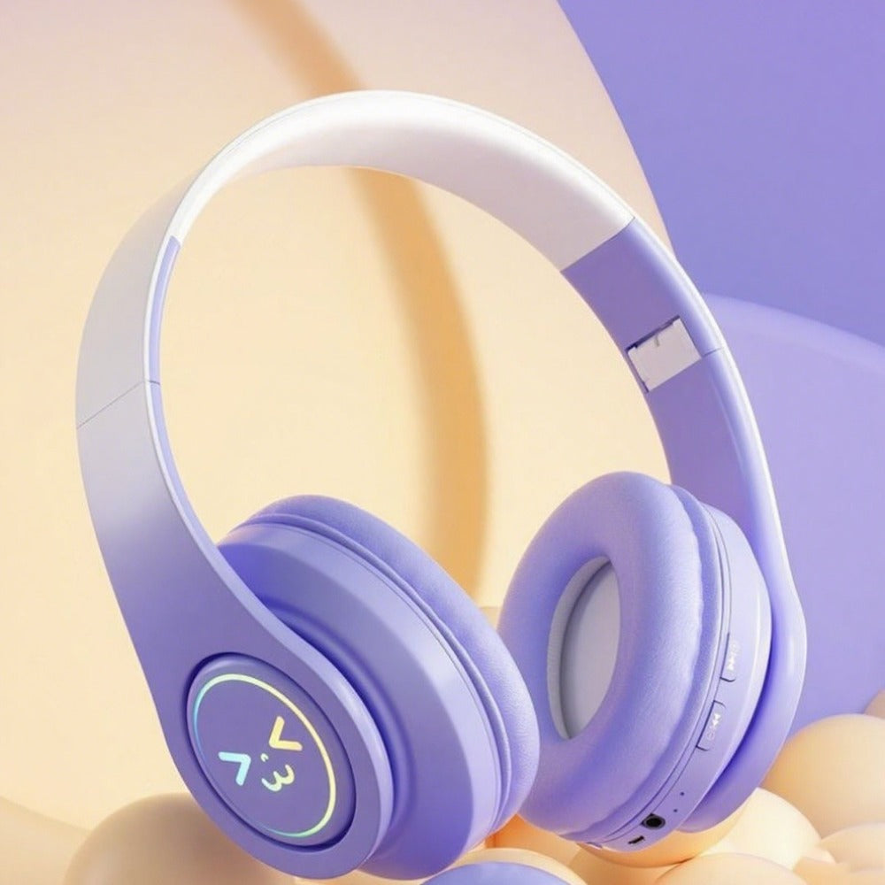 Noise Cancelling Wireless Bluetooth Headphones Over-Ear Bluetooth 5.3 Foldable Portable Headset Built-in Mic Long Battery Life for Studying Gaming Sports Travel Pink Green Blue