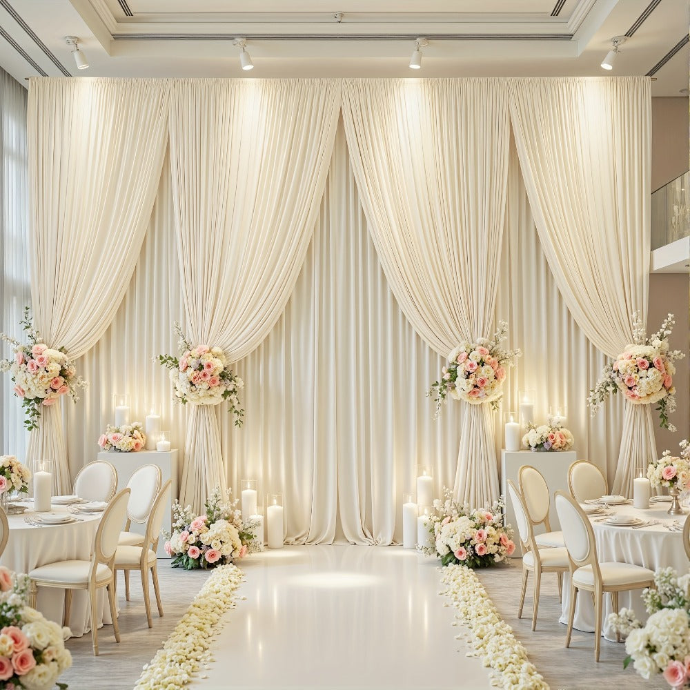 4-Pack 5x10ft Elegant Spandex Photography Backdrop | Wear-Resistant, Wrinkle-Free, Soft & Opaque Party Decoration Banners for Weddings, Birthdays, Stages, Exhibitions & Events