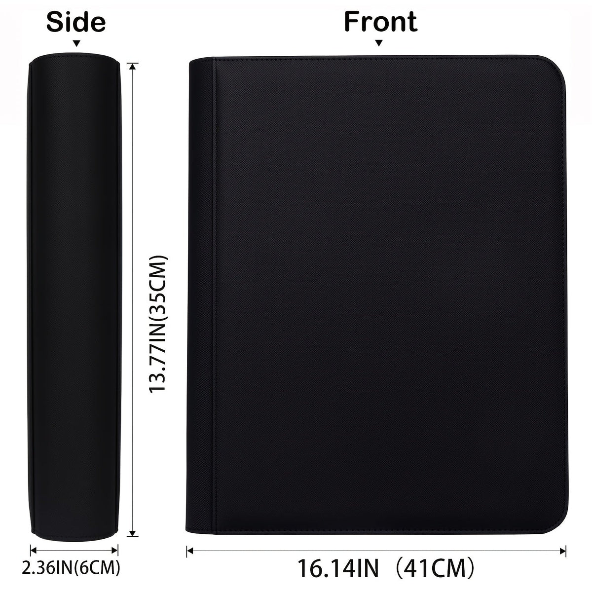 Trading Card Binder 9-Pocket Top Loader Album Holder 288 Cards Double-Sided Display Storage Carrying Case Fits 3x4 Top Loaders for PTCG MTG Pokemon Sports Cards Baseball Football Basketball Black
