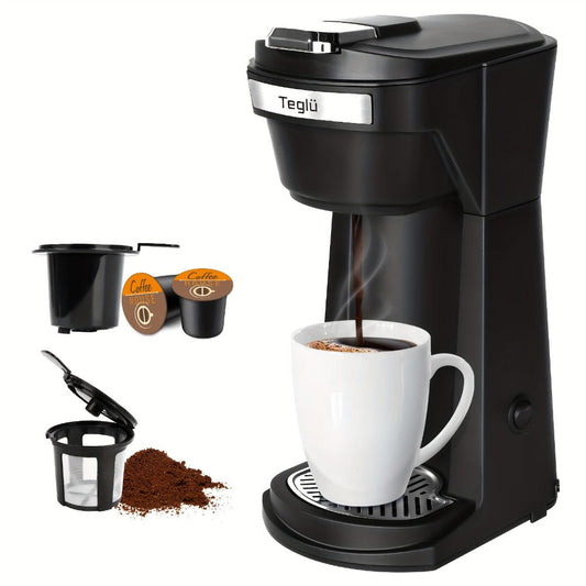 Single-Serve Coffee Maker for K-Cup Pods and Ground Coffee, 6–14oz with One-Button Control