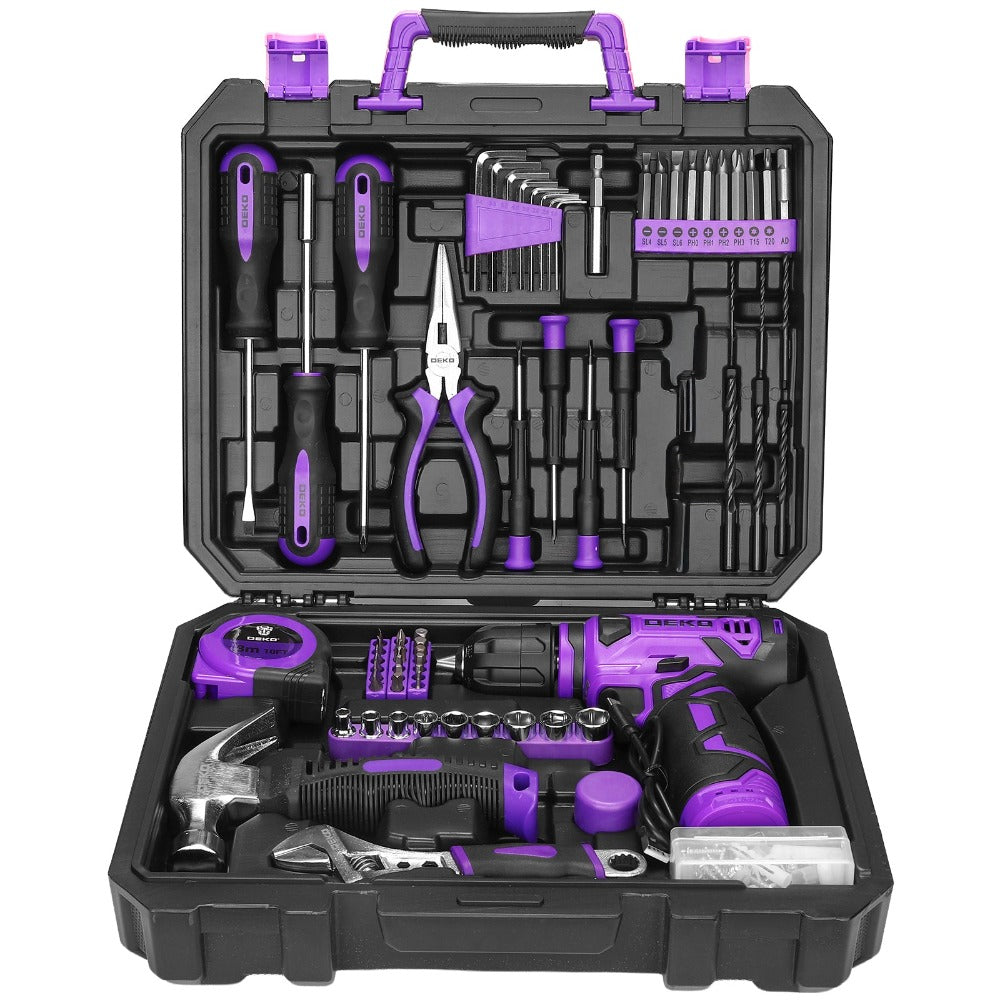 Cordless Drill Tool Kit 119/151PCS – 8V/12V Electric Power Drill Set with Screwdriver, Hammer, Wrench | All-in-One Home Repair & DIY Hand Tools for Women | Perfect Gift