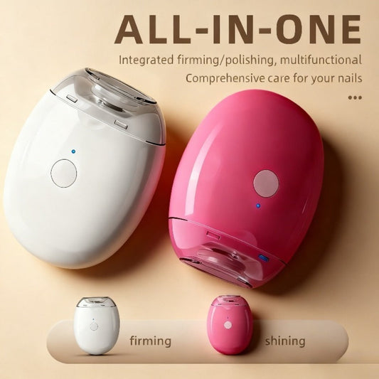 Electric Nail Clipper and Grinder, USB Rechargeable 2-in-1 Tool in White