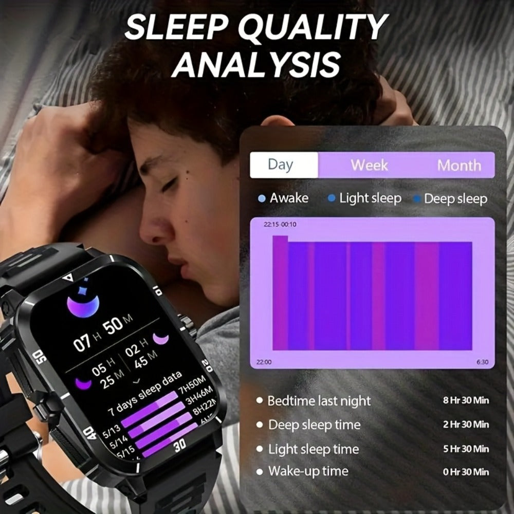 Illumination Light Smartwatch K33 Khaki – Full Touch, 100+ Sport Modes, Wireless Calling, Music Playback, Remote Camera, Weather Forecast, Alarm & Custom Watch Faces – Unisex Silicone Strap