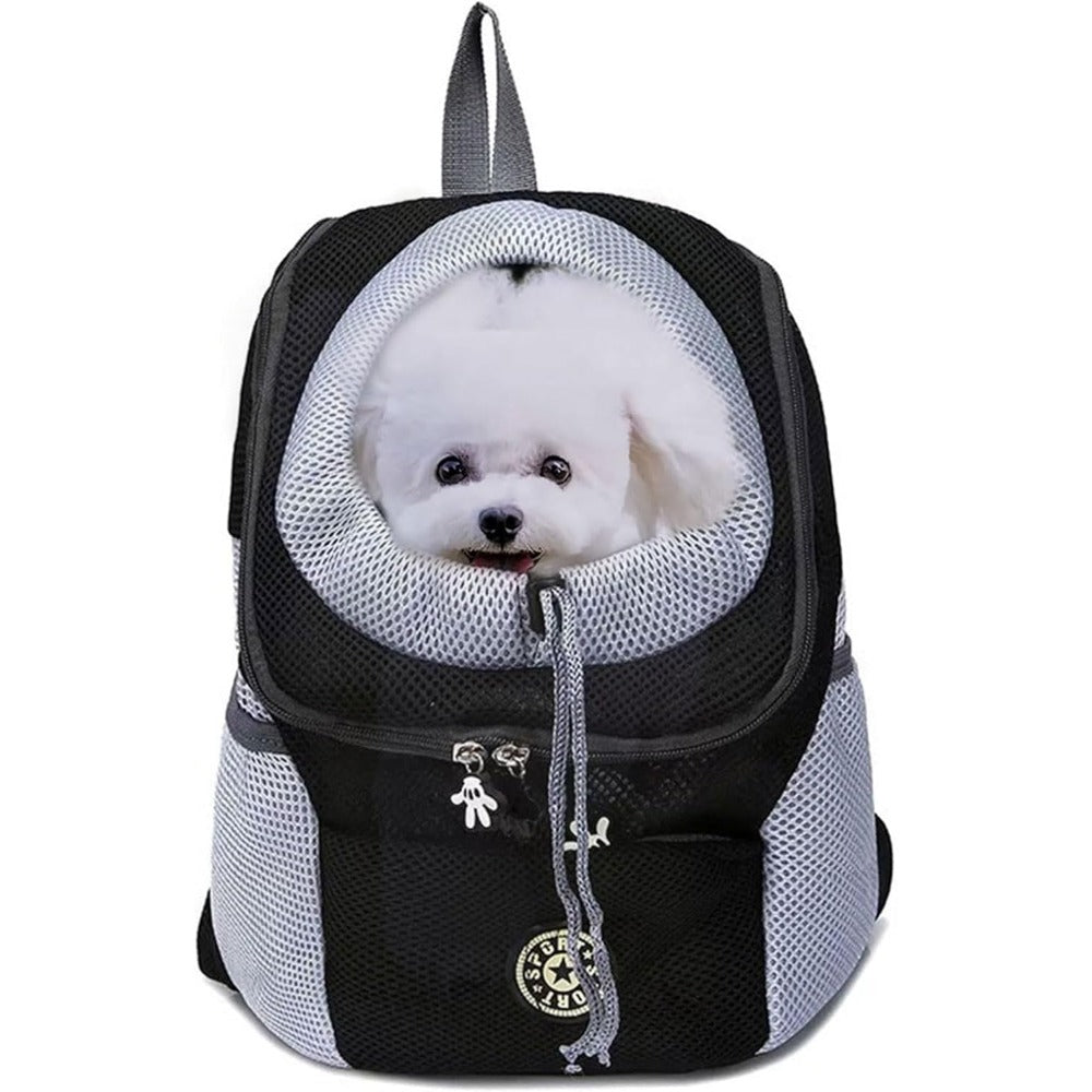 Pet Carrier Backpack Hands-Free - Breathable Cat Backpack Carrier for Cats & Small Dogs Up to 17 lbs, Head-Out Design Dog Backpack Carrier for Hiking Travel Outdoor, Ventilated Mesh Pet Travel Bag Medium