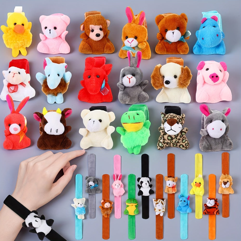 Stuffed Animal Slap Bracelets for Party Favors, 6 to 30-Piece Options