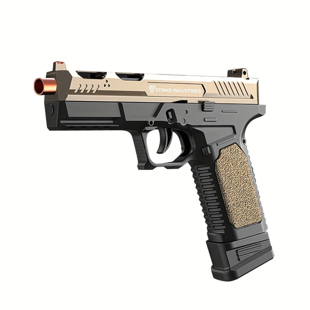 G17 Soft Bullet Toy Gun for Boys – Automatic Rapid Fire Foam Dart Blaster Pistol | Realistic Textured Grip | Outdoor Shooting Game Toy | Black & Silver | Kids Gift Ages 6+