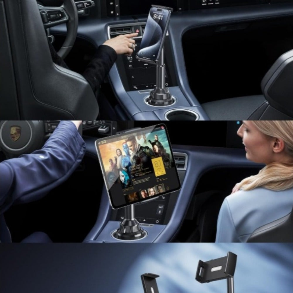 Car Headrest Tablet Holder Adjustable Clamp Mount for iPad iPhone Android Tablets 4.3-11 Inch Universal Backseat Tablet Stand 10.57 Inch Height Adjustable Arm Road Trip Travel Companion Black