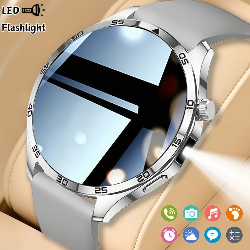 Unisex Smart Watch with Wireless Calling & Remote Camera Control, Fitness Tracker Multiple Sports Modes, Heart Rate Sleep Step Counter, USB Charging Silicone Strap, Compatible with iPhone & Android – Gift Smart Watch for Men Women