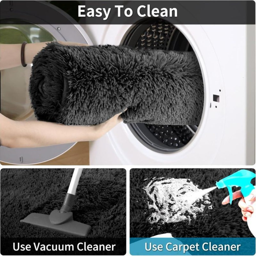 Fluffy Shag Area Rug 8x10 Feet – Ultra Soft Plush Non-Slip Large Living Room Rug, Fuzzy Bedroom Carpet for Teen Dorm, Study Room & Home Decor – Multiple Colors