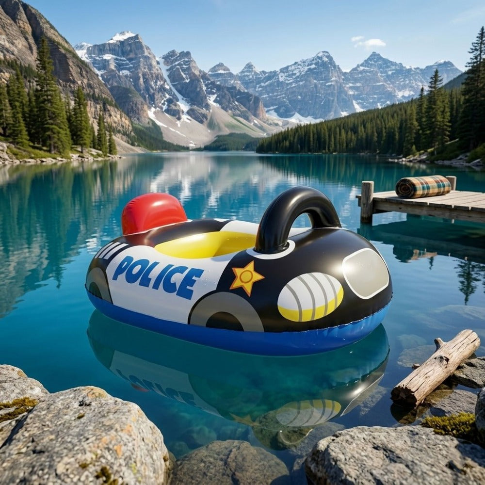 Car Inflatable Pool Float for Kids – Fun Novelty Swim Ring Floatie Tube for Swimming Pool, Lake, Beach & Summer Pool Party, Cool Car Design Water Toy, 1 Pack