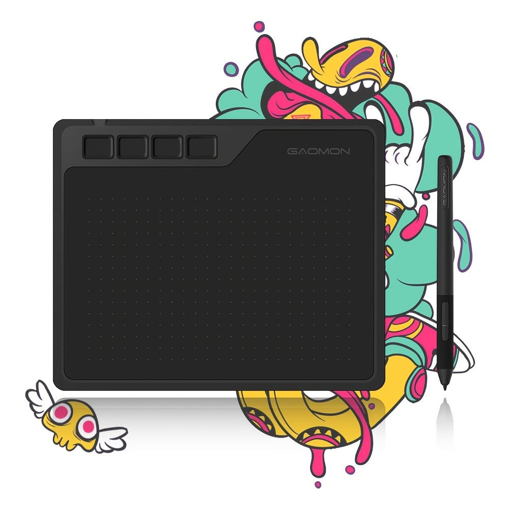 GAOMON M10K Drawing Tablet 8192 Levels Pressure Sensitivity Battery-Free Stylus 10 Programmable Hot Keys Digital Art Graphics Tablet Mac Windows PC Photo Editing Illustration Design 6.5x4 & 10x6.25 Inch