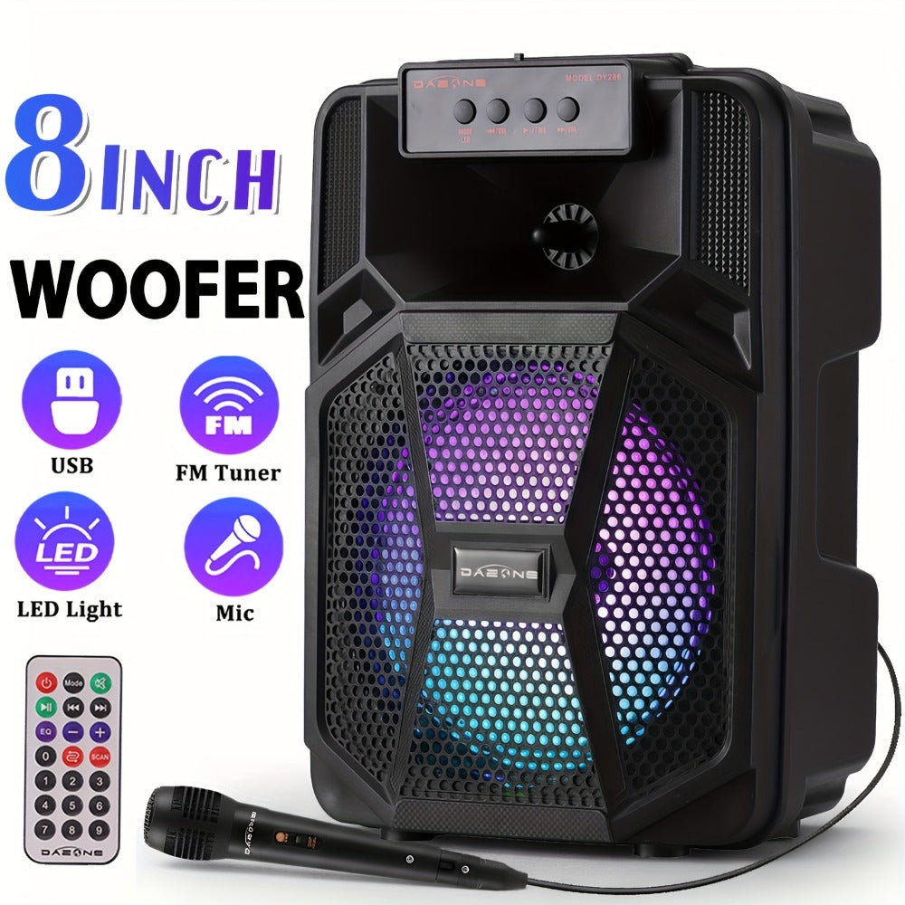 PA Speaker Karaoke Machine 3000W with Dual 6.5" Woofers – Bluetooth Wireless, FM Radio, Party Lights, Wired Microphone Included, Portable Boombox for Parties, Events & Outdoor Use