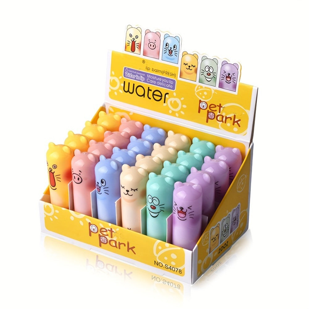 Lip Balm Set 24 Pack Hydrating Glossy with Minerals & Plant-Derived Squalane - Long-Lasting Moisturizing Lip Care Allergy-Friendly All Skin Types Bulk Gift Party Favor Stocking Stuffer