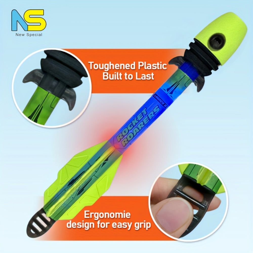 LED Foam Rocket Launcher with Flashing Light, Up to 250 Feet