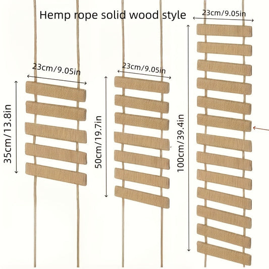 Cat Scratching Post Replacement, Rope-Wrapped or Solid Wood, 13.78–39.37 Inches