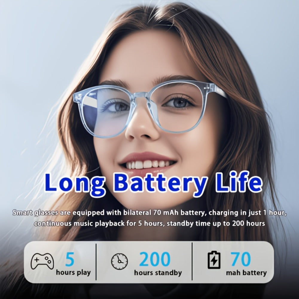Translation Smart Glasses with 160-Language Real-Time Translation, Hi-Fi Music & HD Voice Calls – Photochromic, Metal Frame & Double-Sided Options, Built-in Mic & Speaker, Unisex
